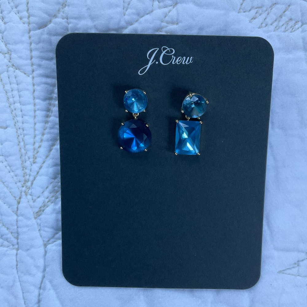 J. Crew Radiant Blue Crystal Earrings
